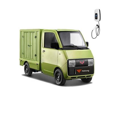 Grüne und rosa Wuling E10 EV Express Spezial-Elektroauto für die Lieferung von Energiefahrzeugen